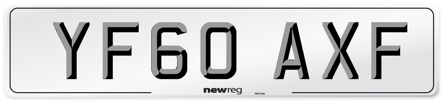 YF60 AXF Number Plate from New Reg